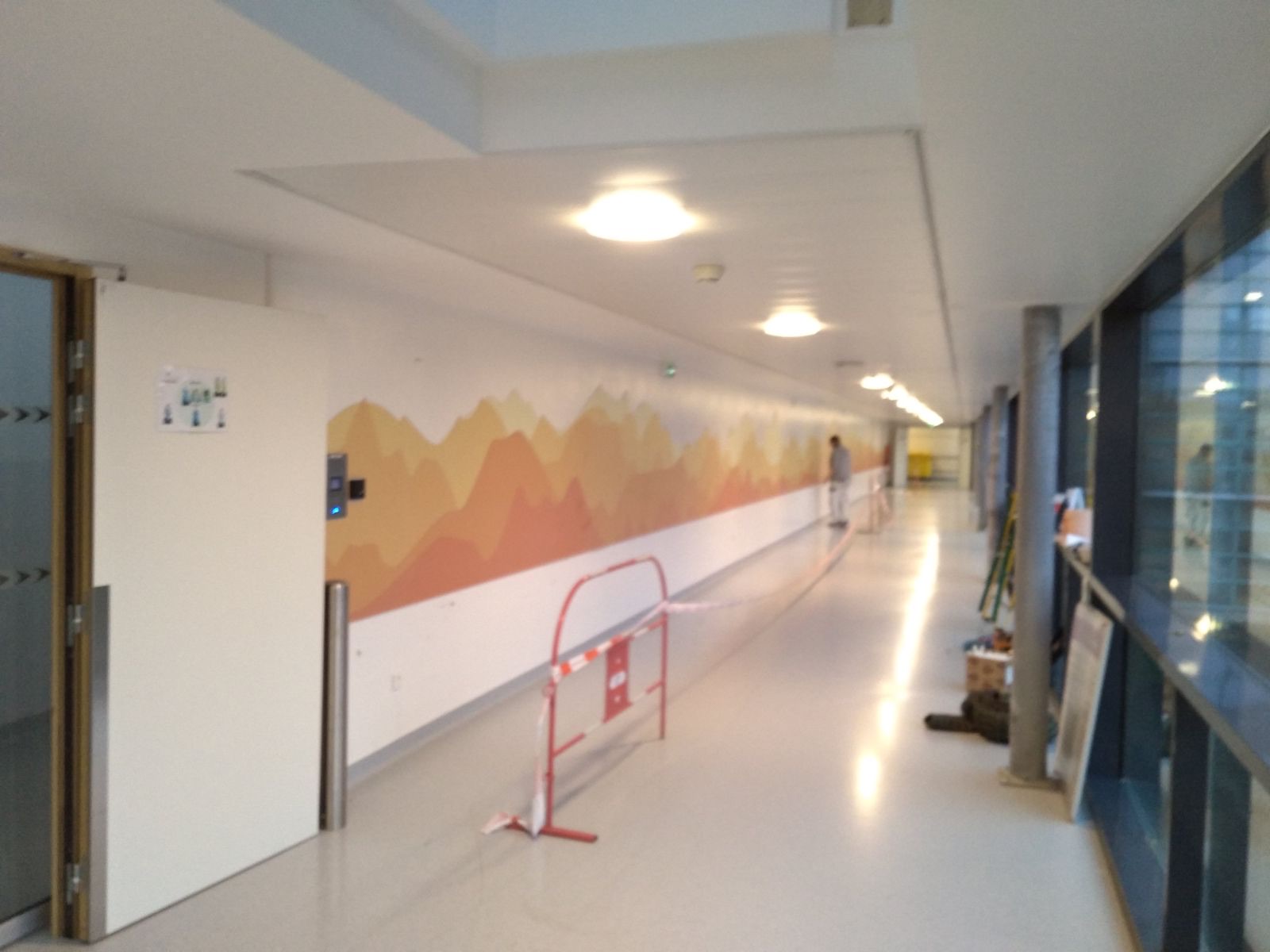 Décor mural panoramique posé dans un couloir