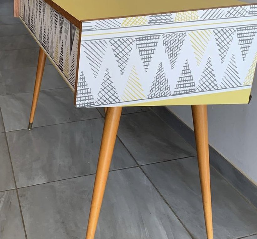 Le motif, de près, Habillage de meuble en vinyle