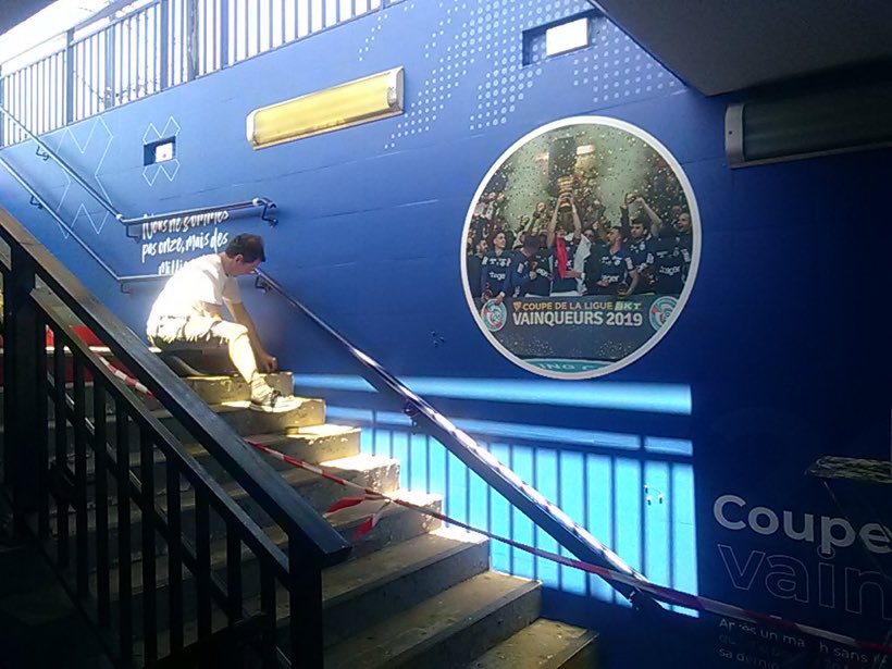 Coupe de la Ligue 2019, décor mural, La Meinau - Strasbourg