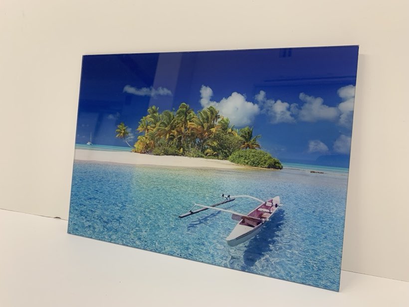 Lagon, Impression sur plexi brillant