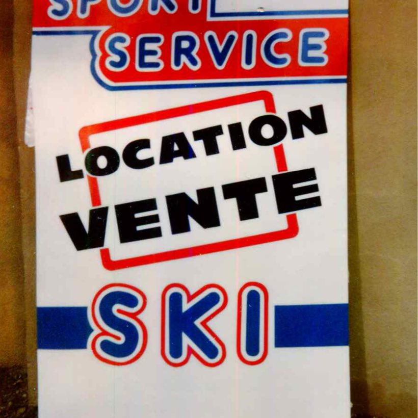 Sport Service, location de skis, Panneau peint