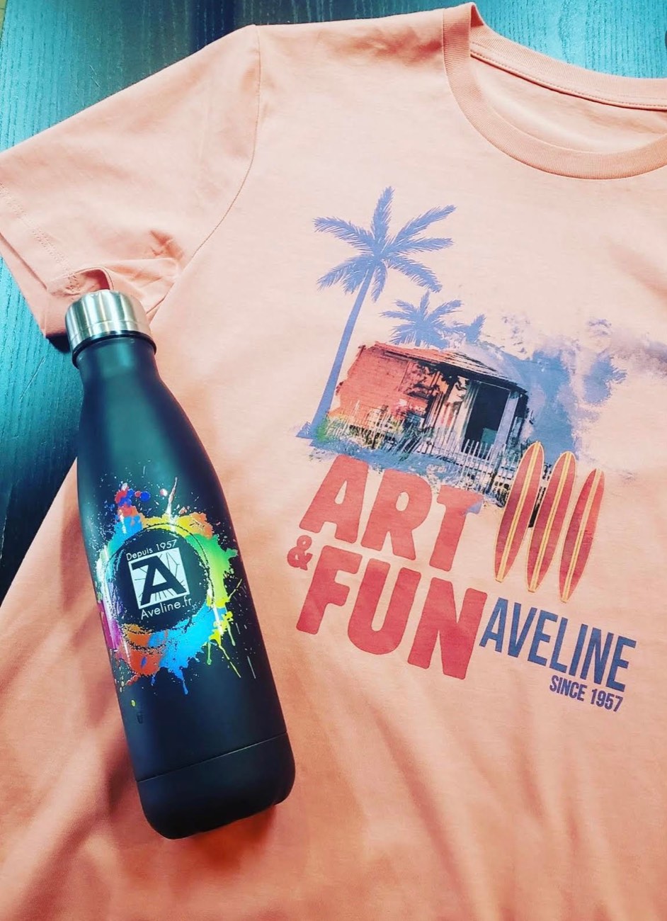 T-shirt Art & Fun Aveline imprimé et gourde marquée